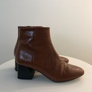 Faux croc brown boots